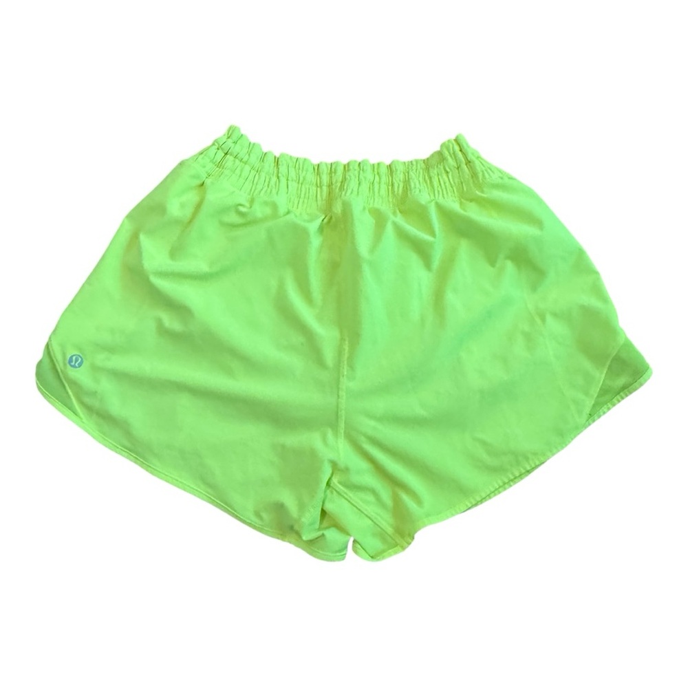 Lululemon neon yellow speed shorts sz 10 - Picture 2 of 7